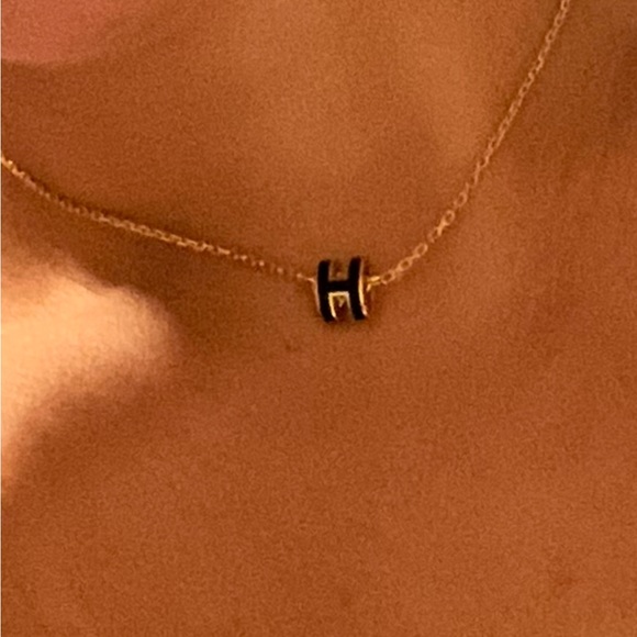 HERMES mini H pop necklace - black & gold - Picture 3 of 4
